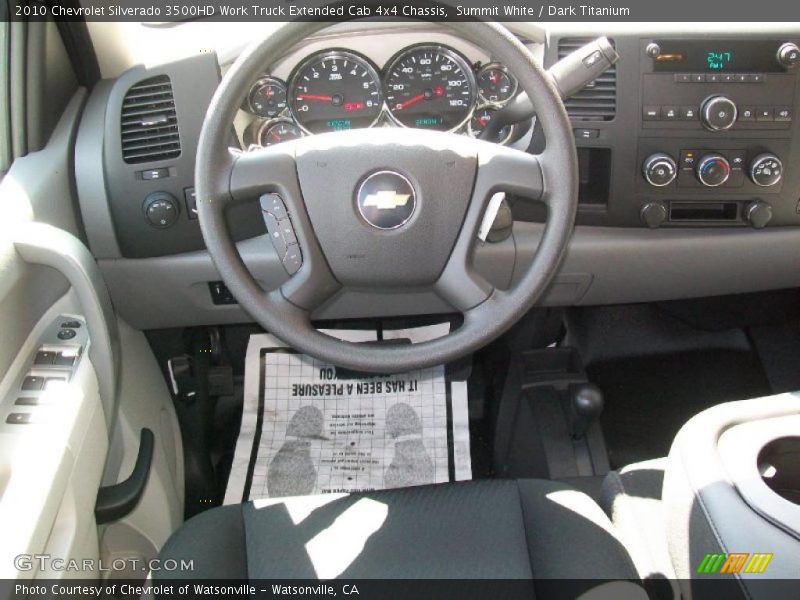 Summit White / Dark Titanium 2010 Chevrolet Silverado 3500HD Work Truck Extended Cab 4x4 Chassis