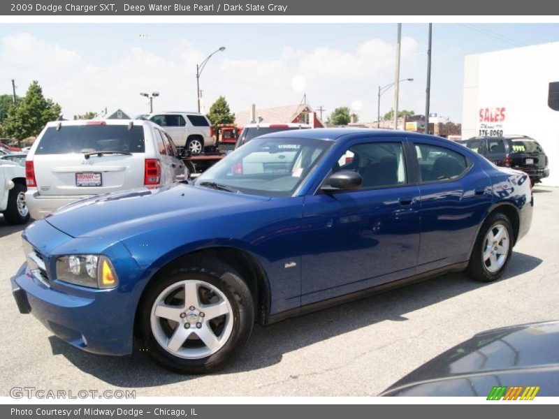 Deep Water Blue Pearl / Dark Slate Gray 2009 Dodge Charger SXT