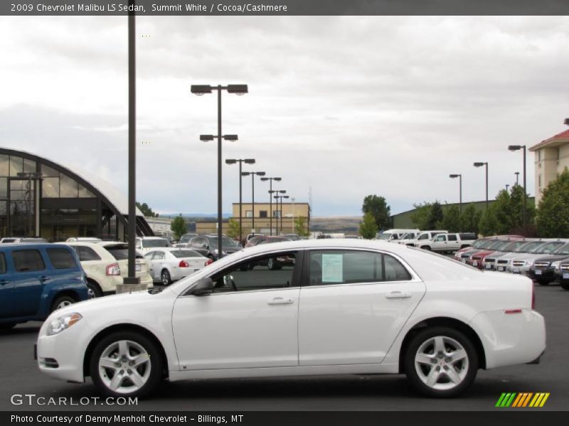 Summit White / Cocoa/Cashmere 2009 Chevrolet Malibu LS Sedan