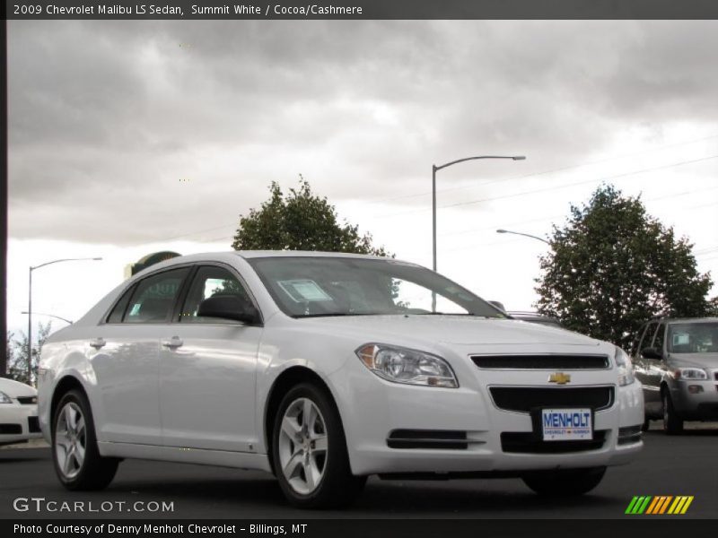 Summit White / Cocoa/Cashmere 2009 Chevrolet Malibu LS Sedan