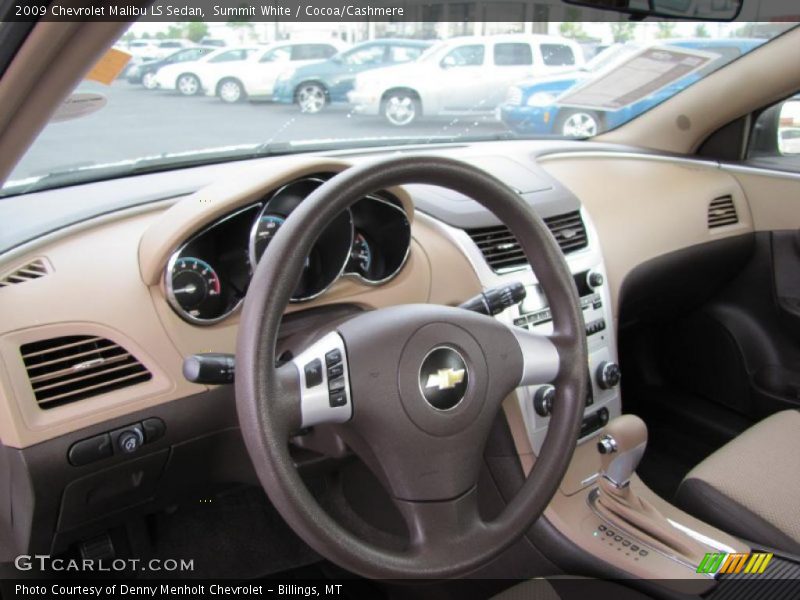Summit White / Cocoa/Cashmere 2009 Chevrolet Malibu LS Sedan