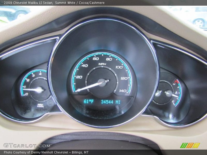Summit White / Cocoa/Cashmere 2009 Chevrolet Malibu LS Sedan