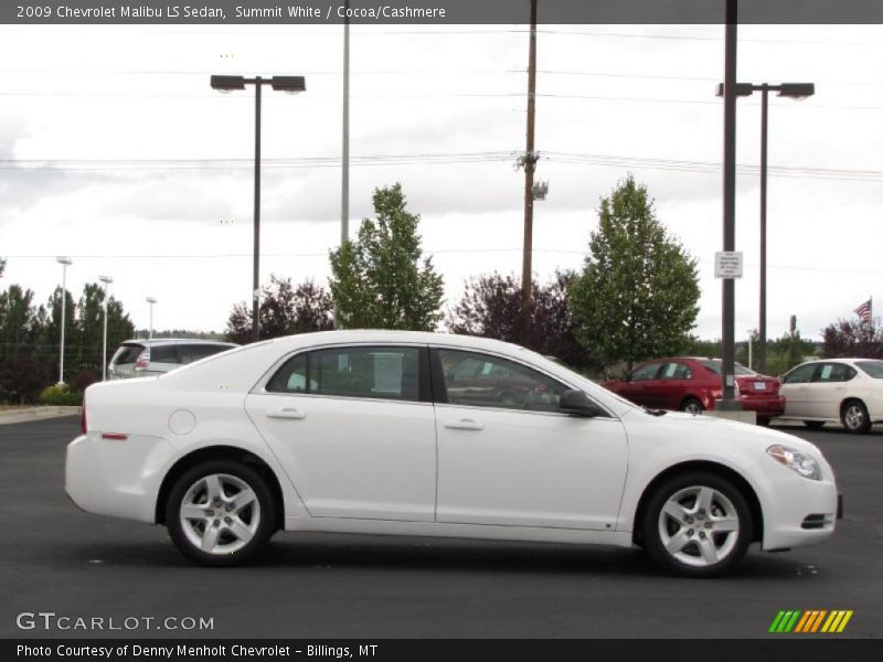 Summit White / Cocoa/Cashmere 2009 Chevrolet Malibu LS Sedan