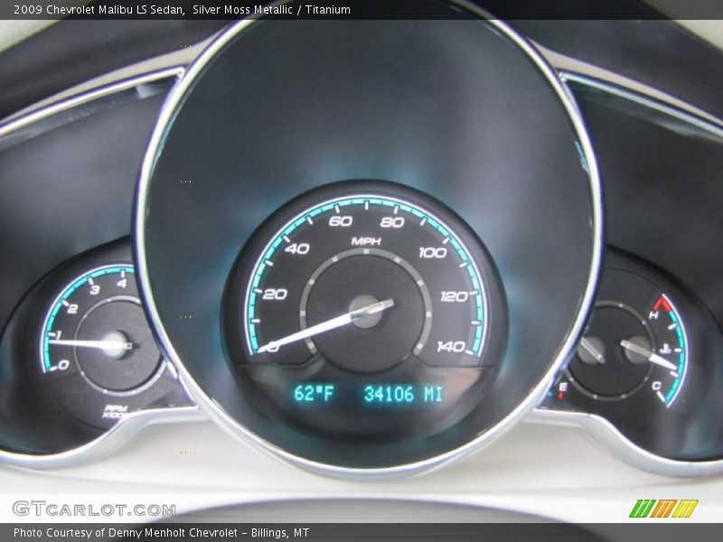 Silver Moss Metallic / Titanium 2009 Chevrolet Malibu LS Sedan