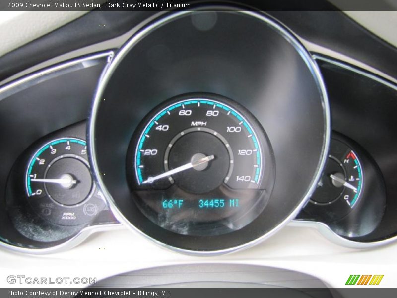 Dark Gray Metallic / Titanium 2009 Chevrolet Malibu LS Sedan