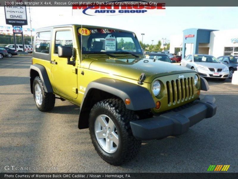 Rescue Green Metallic / Dark Slate Gray/Medium Slate Gray 2008 Jeep Wrangler X 4x4