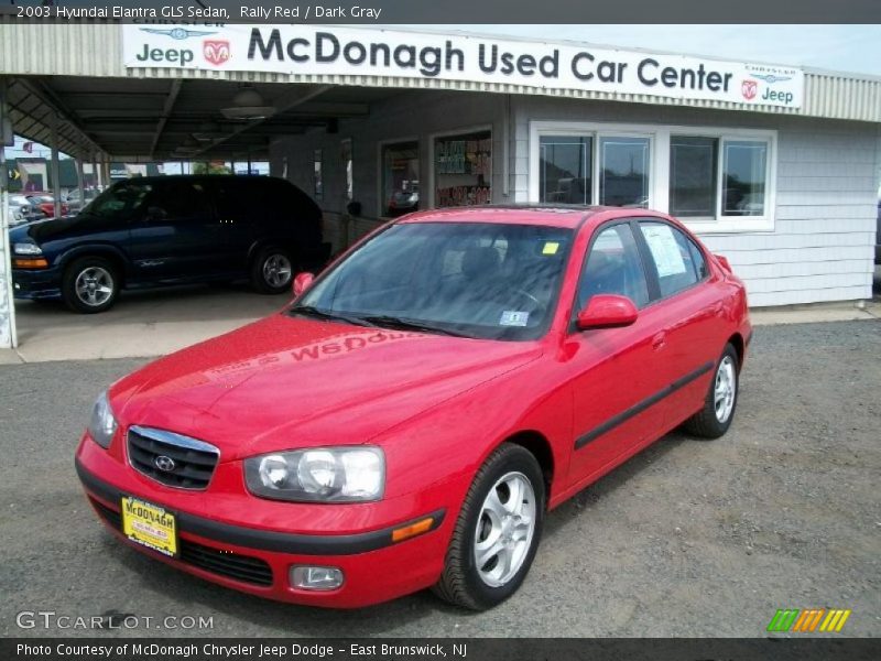 Rally Red / Dark Gray 2003 Hyundai Elantra GLS Sedan
