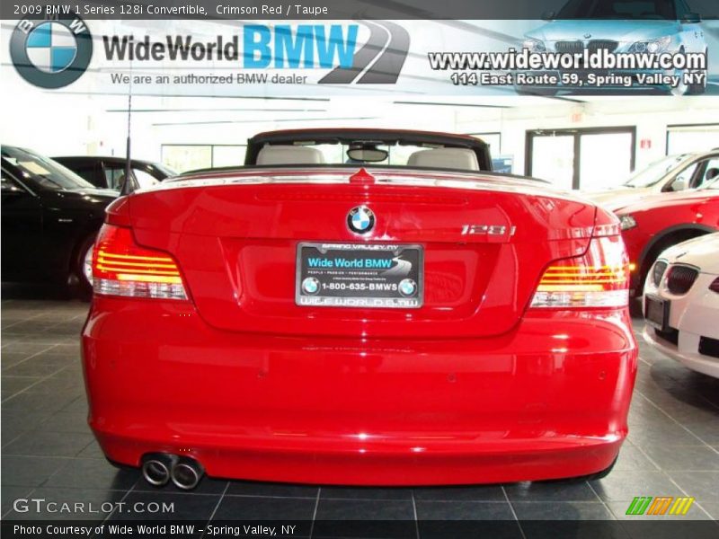 Crimson Red / Taupe 2009 BMW 1 Series 128i Convertible