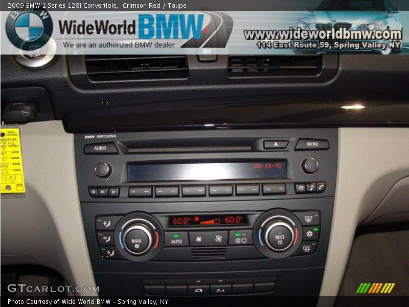Crimson Red / Taupe 2009 BMW 1 Series 128i Convertible