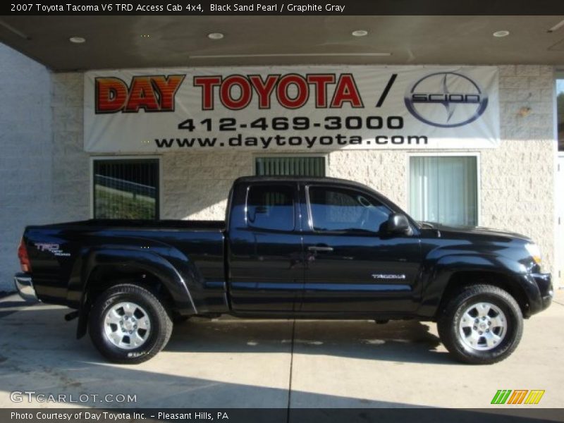 Black Sand Pearl / Graphite Gray 2007 Toyota Tacoma V6 TRD Access Cab 4x4
