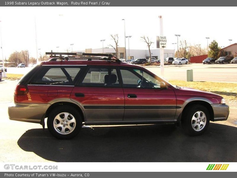 Ruby Red Pearl / Gray 1998 Subaru Legacy Outback Wagon