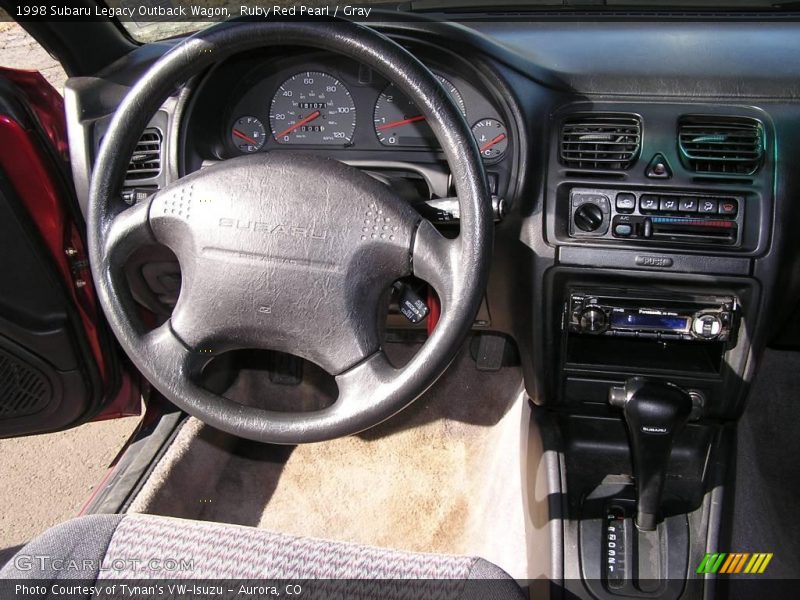 Ruby Red Pearl / Gray 1998 Subaru Legacy Outback Wagon