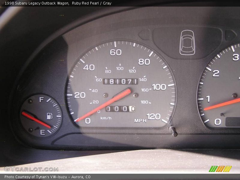 Ruby Red Pearl / Gray 1998 Subaru Legacy Outback Wagon