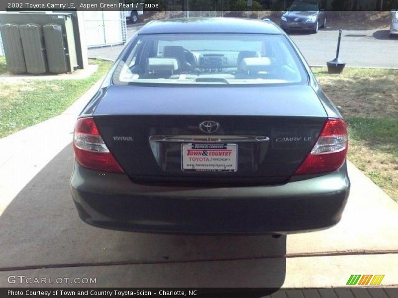 Aspen Green Pearl / Taupe 2002 Toyota Camry LE