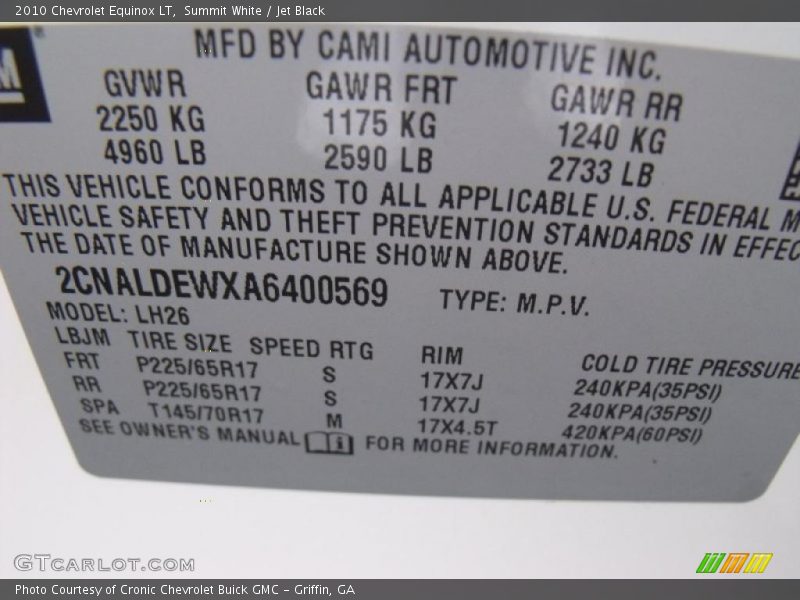 Summit White / Jet Black 2010 Chevrolet Equinox LT