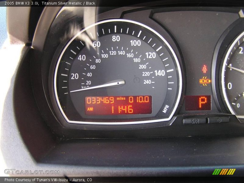 Titanium Silver Metallic / Black 2005 BMW X3 3.0i