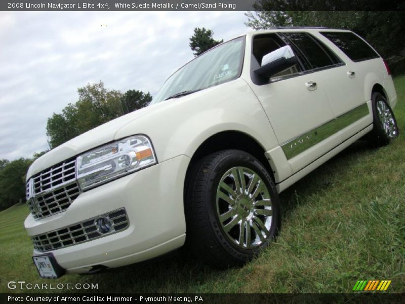 White Suede Metallic / Camel/Sand Piping 2008 Lincoln Navigator L Elite 4x4