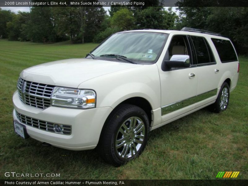 White Suede Metallic / Camel/Sand Piping 2008 Lincoln Navigator L Elite 4x4