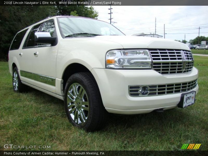 White Suede Metallic / Camel/Sand Piping 2008 Lincoln Navigator L Elite 4x4