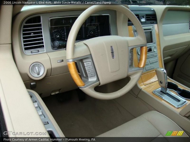 White Suede Metallic / Camel/Sand Piping 2008 Lincoln Navigator L Elite 4x4