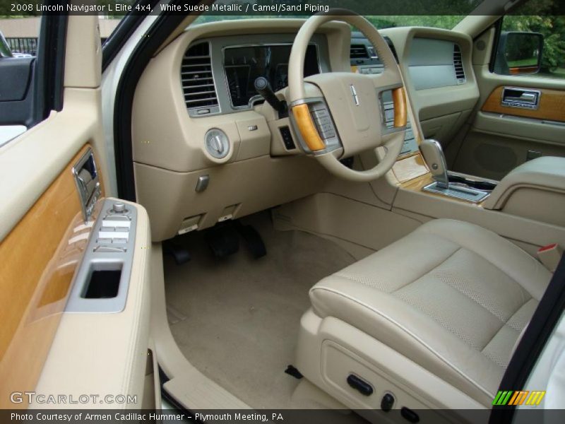 White Suede Metallic / Camel/Sand Piping 2008 Lincoln Navigator L Elite 4x4