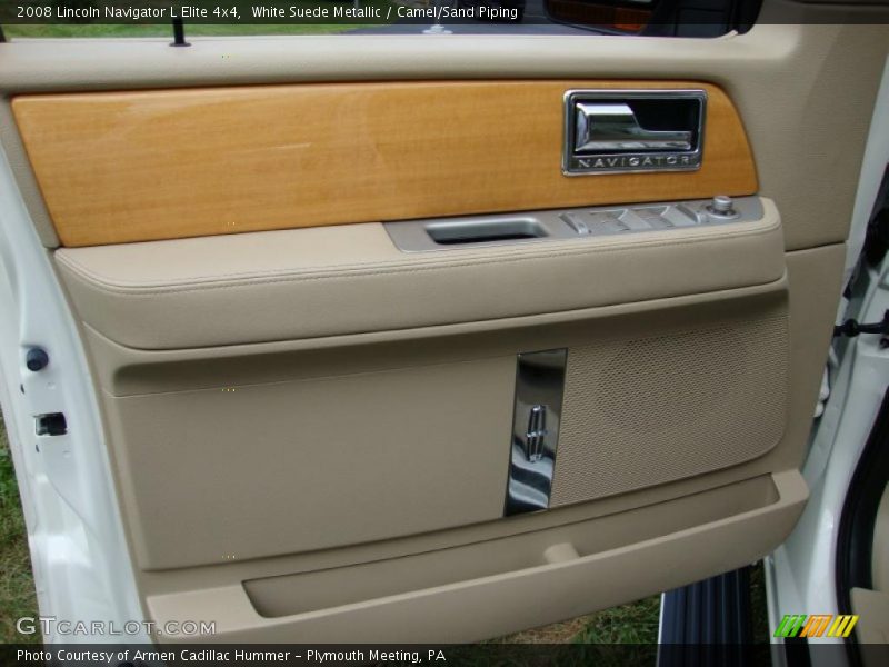 White Suede Metallic / Camel/Sand Piping 2008 Lincoln Navigator L Elite 4x4