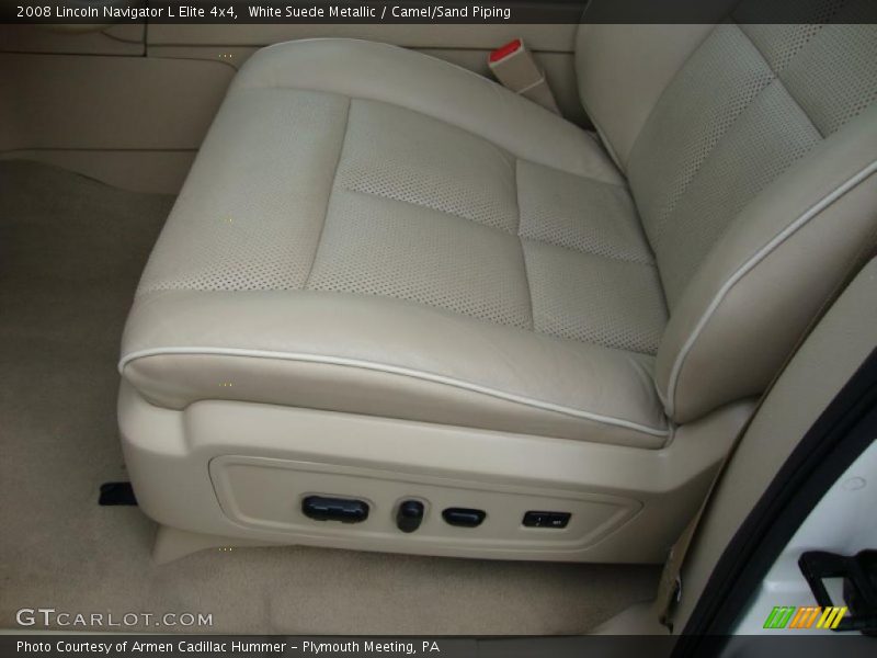 White Suede Metallic / Camel/Sand Piping 2008 Lincoln Navigator L Elite 4x4