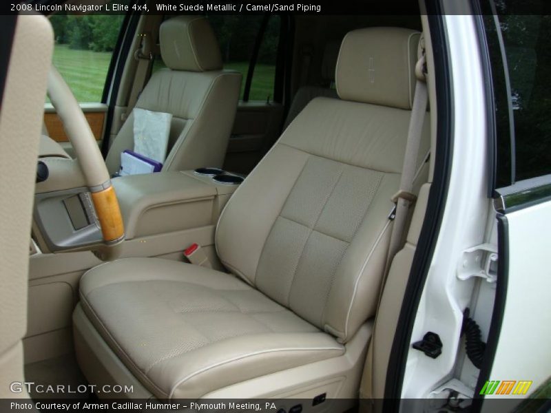 White Suede Metallic / Camel/Sand Piping 2008 Lincoln Navigator L Elite 4x4