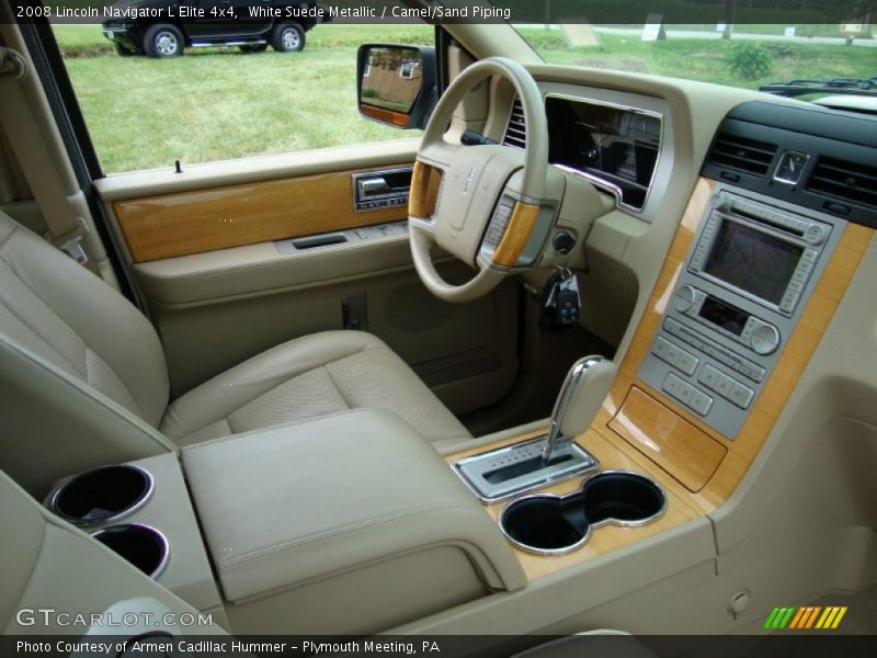 White Suede Metallic / Camel/Sand Piping 2008 Lincoln Navigator L Elite 4x4