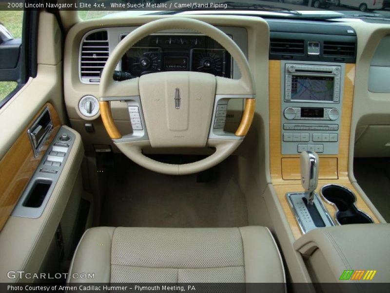 White Suede Metallic / Camel/Sand Piping 2008 Lincoln Navigator L Elite 4x4