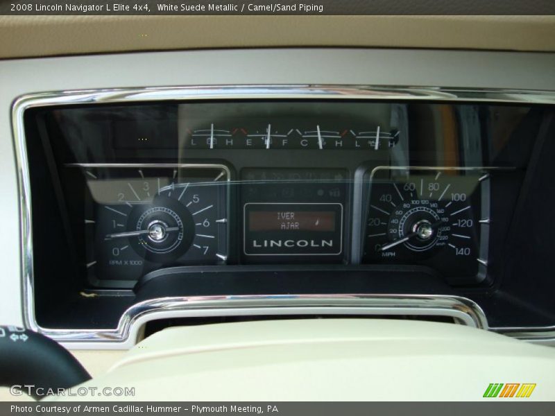 White Suede Metallic / Camel/Sand Piping 2008 Lincoln Navigator L Elite 4x4