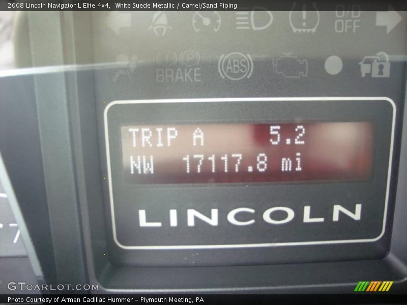 White Suede Metallic / Camel/Sand Piping 2008 Lincoln Navigator L Elite 4x4