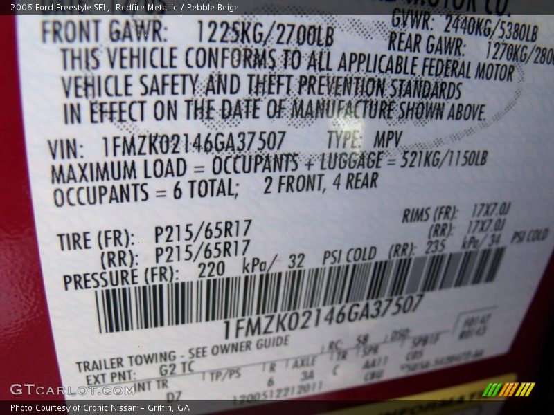 Redfire Metallic / Pebble Beige 2006 Ford Freestyle SEL