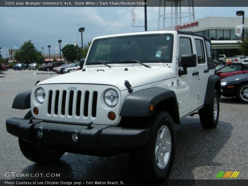Stone White / Dark Khaki/Medium Khaki 2009 Jeep Wrangler Unlimited X 4x4