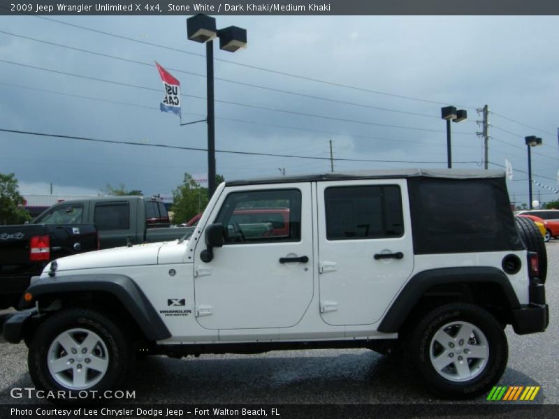 Stone White / Dark Khaki/Medium Khaki 2009 Jeep Wrangler Unlimited X 4x4