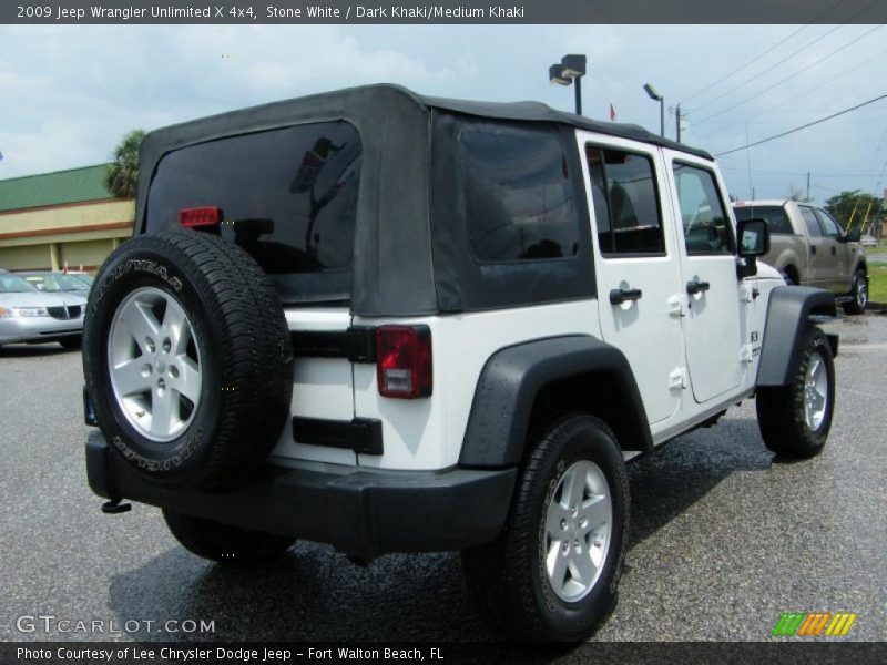 Stone White / Dark Khaki/Medium Khaki 2009 Jeep Wrangler Unlimited X 4x4