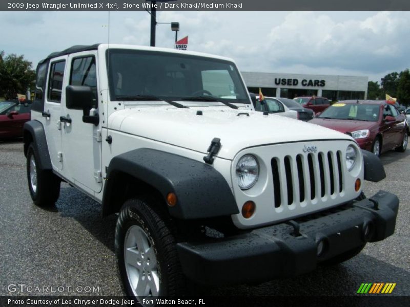 Stone White / Dark Khaki/Medium Khaki 2009 Jeep Wrangler Unlimited X 4x4