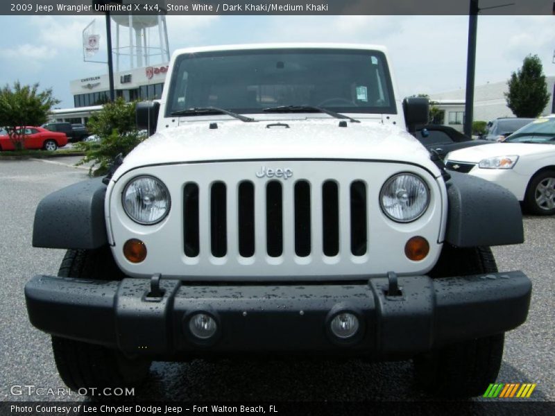 Stone White / Dark Khaki/Medium Khaki 2009 Jeep Wrangler Unlimited X 4x4