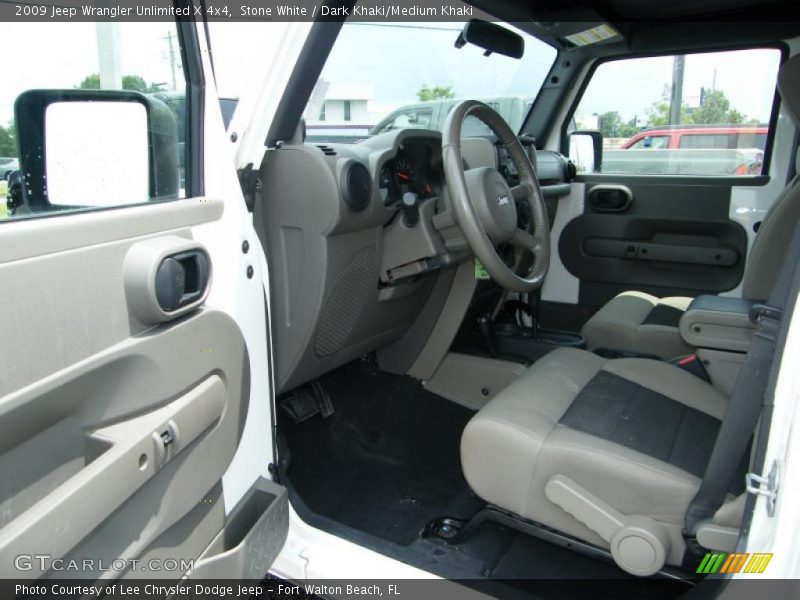 Stone White / Dark Khaki/Medium Khaki 2009 Jeep Wrangler Unlimited X 4x4
