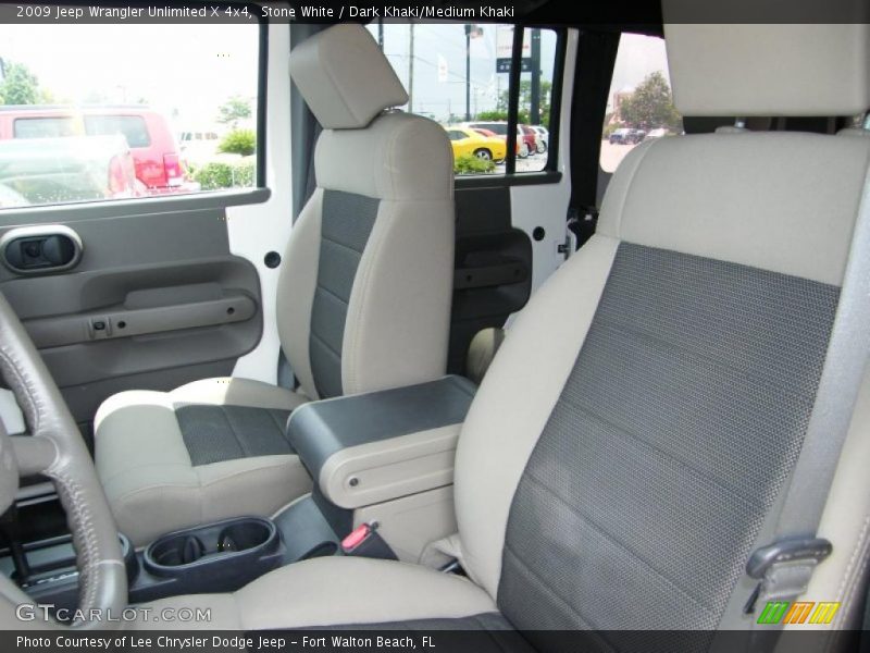 Stone White / Dark Khaki/Medium Khaki 2009 Jeep Wrangler Unlimited X 4x4