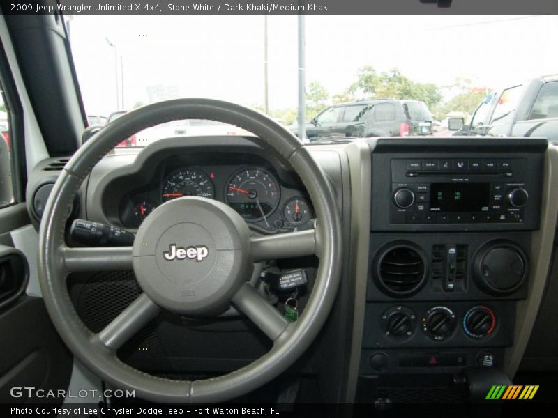 Stone White / Dark Khaki/Medium Khaki 2009 Jeep Wrangler Unlimited X 4x4