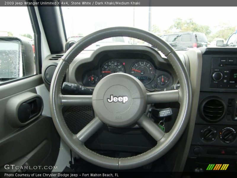 Stone White / Dark Khaki/Medium Khaki 2009 Jeep Wrangler Unlimited X 4x4