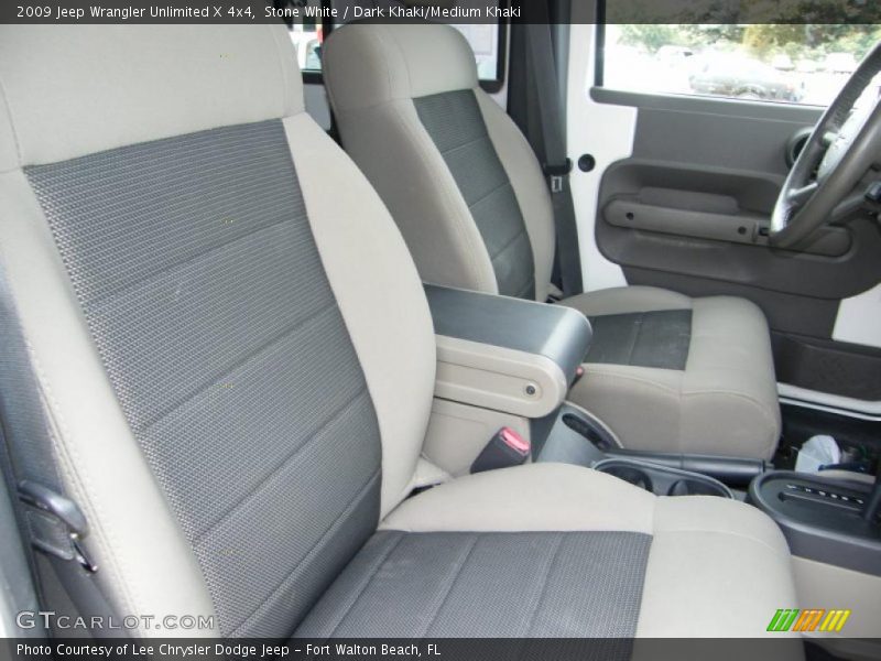 Stone White / Dark Khaki/Medium Khaki 2009 Jeep Wrangler Unlimited X 4x4