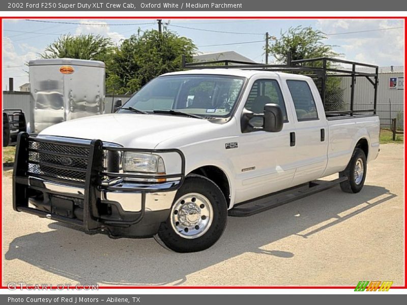Oxford White / Medium Parchment 2002 Ford F250 Super Duty XLT Crew Cab