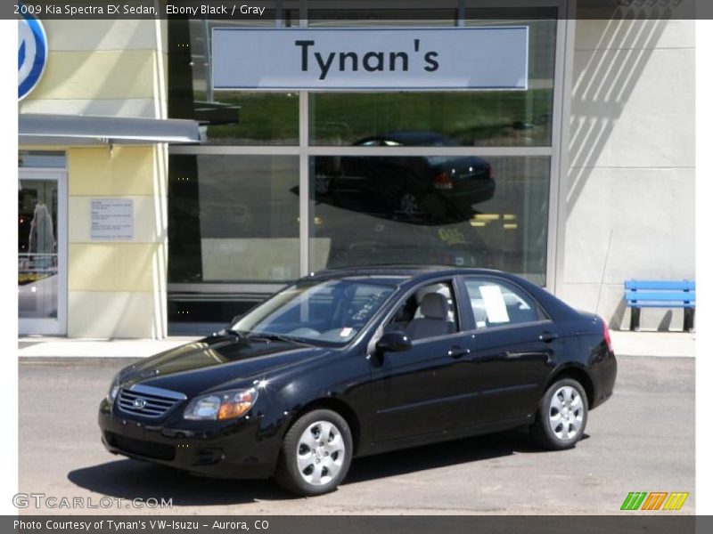Ebony Black / Gray 2009 Kia Spectra EX Sedan