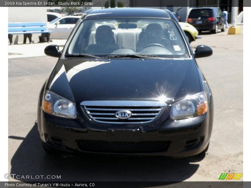 Ebony Black / Gray 2009 Kia Spectra EX Sedan