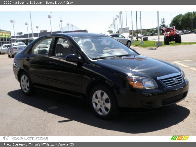 Ebony Black / Gray 2009 Kia Spectra EX Sedan