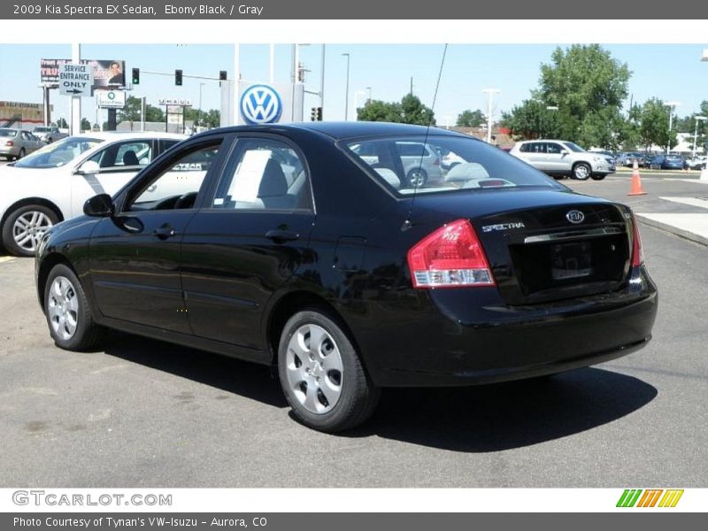 Ebony Black / Gray 2009 Kia Spectra EX Sedan