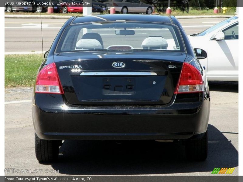 Ebony Black / Gray 2009 Kia Spectra EX Sedan