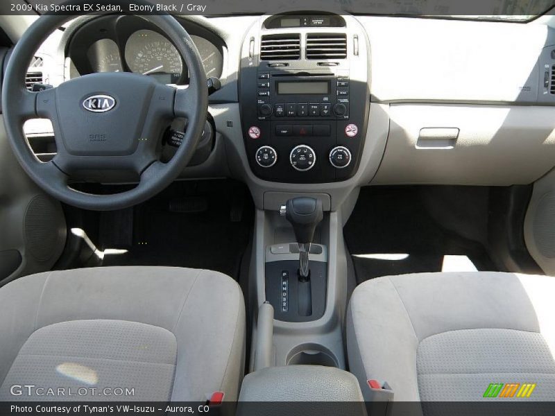 Ebony Black / Gray 2009 Kia Spectra EX Sedan